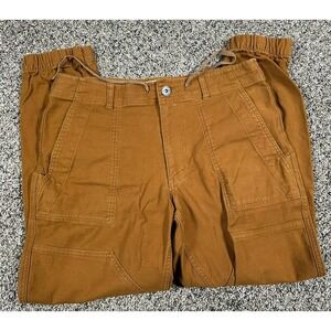 REI Cooperative Jogger Sz 34x30 Brown Cargo Drawstring Utility Outdoor Hiking